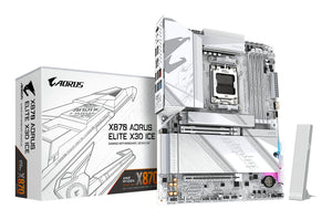 GIGABYTE X870 AORUS ELITE X3D ICE Mainboard - Unterstützt AMD Ryzen 9000 Prozessoren, 16+2+2 Phasen Digital-VRM, bis zu 