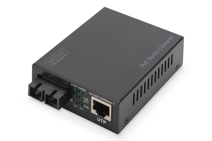 Digitus Gigabit PoE Medienkonverter, RJ45 / SC, MM, PSE