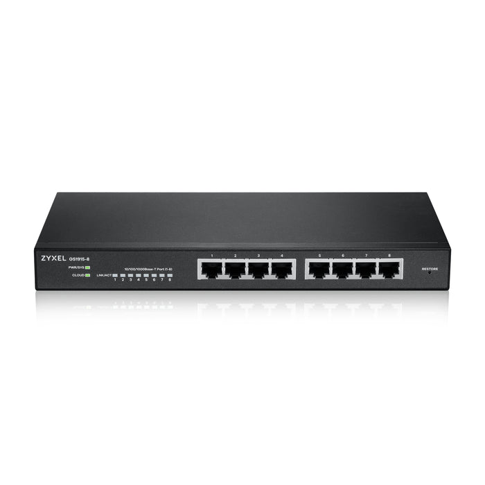 Zyxel GS1915-8 Managed L2 Gigabit Ethernet (10/100/1000) Schwarz