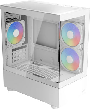 Aerocool Viewport Mini-G-WT-v4 ARGB (weiß, Tempered Glass x 2)