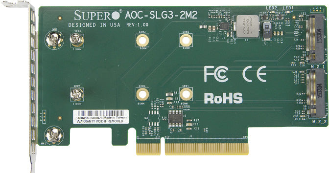 Supermicro AOC-SLG3-2M2 Schnittstellenkarte/Adapter Eingebaut M.2