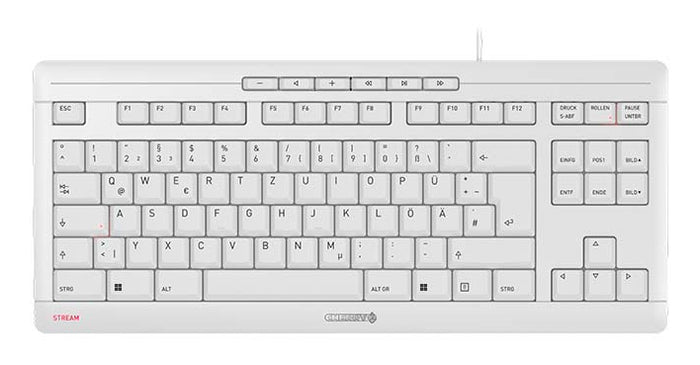 CHERRY STREAM KEYBOARD TKL Tastatur Universal USB QWERTZ Deutsch Weiß