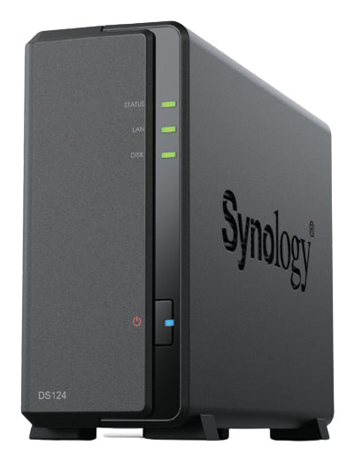 Synology DiskStation DS124 NAS & Speicherserver Desktop Realtek RTD1619B 1 GB DDR4 0 TB DiskStation Manager Schwarz
