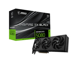MSI GeForce RTX 5080 16G INSPIRE 3X OC BLACK NVIDIA 16 GB GDDR7