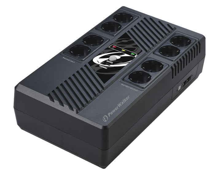 PowerWalker VI 600 MS Unterbrechungsfreie Stromversorgung (USV) Line-Interaktiv 0,6 kVA 360 W 8 AC-Ausgänge