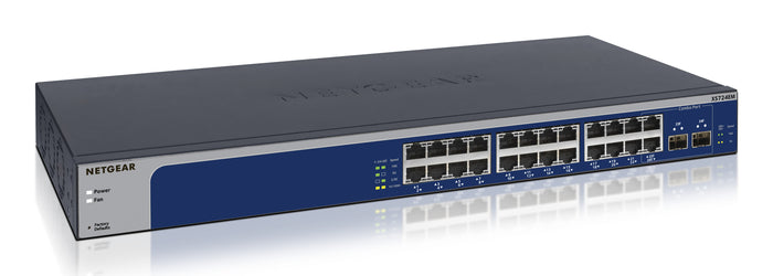 NETGEAR XS724EM Managed L2 10G Ethernet (100/1000/10000) 1U Blau, Grau