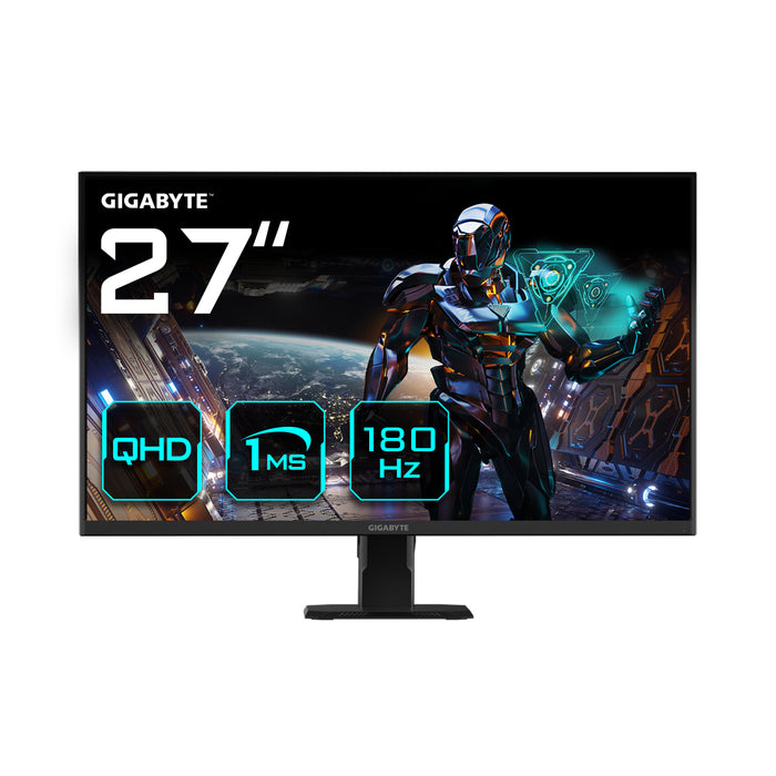 GIGABYTE GS27QA 27" QHD Gaming Monitor - 2560 x 1440 (QHD), 180Hz, 1ms, 300 cd/m², FreeSync, HDR ready, HDMI 2.0, Displa