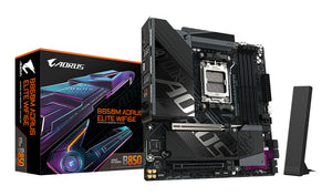 GIGABYTE B850M AORUS ELITE WIFI6E Mainboard – AMD Ryzen 9000 Serie Prozessoren, digitales 12+2+2 Phasen VRM, bis zu 8200