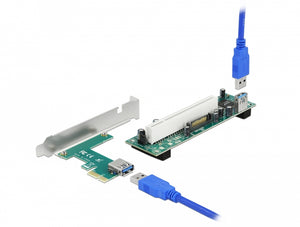 DeLOCK Riser Karte PCI Express x1 zu 1 x PCI 32 Bit Slot mit 60 cm Kabel