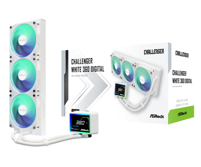Asrock Challenger White 360 Digital Prozessor All-in-One-Flüssigkeitskühler 12 cm Weiß