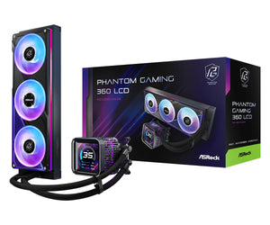 Asrock Phantom Gaming 360 LCD Prozessor All-in-One-Flüssigkeitskühler 12 cm Schwarz