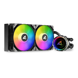 Sharkoon S80 RGB Computergehäuse, Prozessor All-in-One-Flüssigkeitskühler 12 cm Schwarz 1 Stück(e)