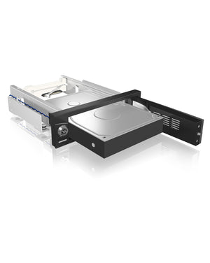 ICY BOX IB-168SK-B, Wechselrahmen, 1x 3,5" SATA I/II/III HDD zu 1x SATA Host, EasySwap trägerlos, Stahl + Plastik, schwa