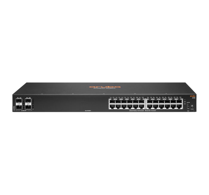 HPE Aruba Networking 6100 24G 4SFP+ Managed L3 Gigabit Ethernet (10/100/1000) 1U Schwarz