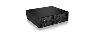 ICY BOX IB-2242SSK, Back Plane, 4x 2,5" (6-15 mm high) SAS & SATA in 1x 5,25" bay, dual Channel, Schloss, 2x 4cm fan, sc