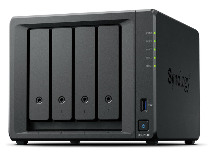 Synology DiskStation DS925+ NAS & Speicherserver Ryzen Embedded V1500B 4 GB DDR4 0 TB Schwarz