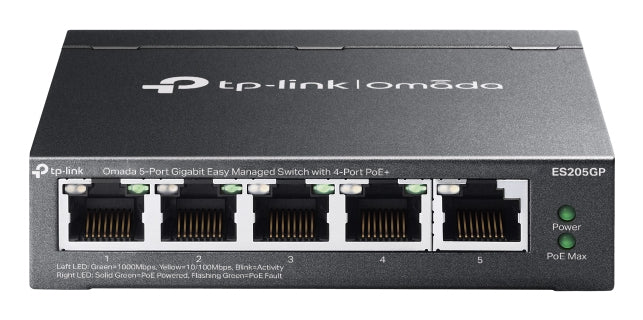 TP-Link Omada ES205GP Netzwerk-Switch Managed Gigabit Ethernet (10/100/1000) Power over Ethernet (PoE) Schwarz