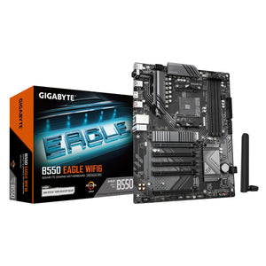 GIGABYTE B550 EAGLE WIFI6 Mainboard – AMD Ryzen 5000 G-Serie CPUs, 10+3+1 Phasen VRM, bis zu 3200 MHz DDR4, 1xPCIe 4.0 +
