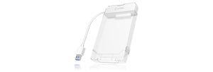 ICY BOX IB-AC703-U3, USB 3.2 Gen 1 zu 2,5" SATA Festplatten (9,5 mm Höhe) Adapter Kabel mit Schutzbox, Zugriff LED, USB 