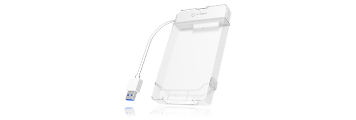 ICY BOX IB-AC703-U3, USB 3.2 Gen 1 zu 2,5" SATA Festplatten (9,5 mm Höhe) Adapter Kabel mit Schutzbox, Zugriff LED, USB 