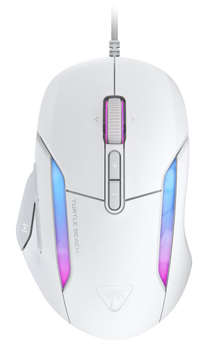 Turtle Beach Kone II – Ergonomische RGB-Gaming-Maus, 26K DPI Optischer Sensor, optische Schalter mit 100 Mio. Klick-Lebensdauer, 23 programmierbare Funktionen, 4D-Scroll-Rad, Weiß