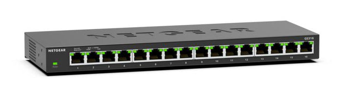 NETGEAR GS316 Unmanaged L2 Gigabit Ethernet (10/100/1000) Schwarz