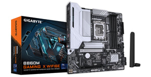 GIGABYTE B860M GAMING X WIFI6E Mainboard - Intel Core Ultra CPUs, 8+1+2+2 Phasen VRM, bis zu 9200MHz DDR5, 1xPCIe 5.0 + 