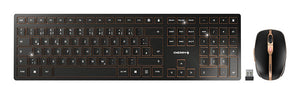 CHERRY DW 9100 SLIM Tastatur Maus enthalten Universal RF Wireless + Bluetooth QWERTZ Deutsch Schwarz