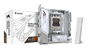 GIGABYTE X870I AORUS PRO ICE Mainboard - Unterstützt AMD Ryzen 9000er-Serie CPUs, 8+2+1 Phasen VRM, bis zu 8400 MHz DDR5