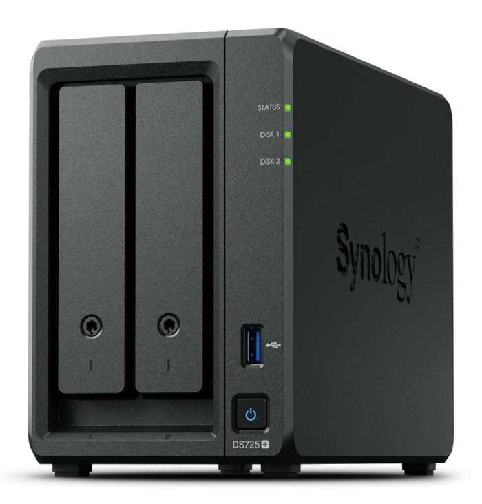 Synology DiskStation DS725+ NAS & Speicherserver Ryzen Embedded R1600 4 GB DDR4 0 TB Schwarz