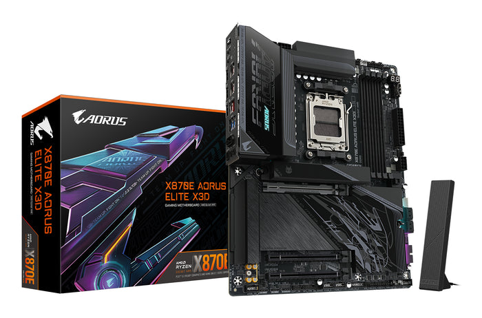 GIGABYTE X870E AORUS ELITE X3D Mainboard – Unterstützt AMD Ryzen 9000 Prozessoren, 16+2+2-Phasen Digital-VRM, bis zu 900