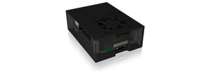 ICY BOX IB-RP108, Gehäuse für Raspberry Pi 4, Aluminiumldeckel und -boden, Acrylrahmen, schwarz/antrazit