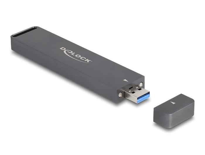 DeLOCK Externes Gehäuse für M.2 NVMe PCIe SSD oder SATA SSD mit USB 10 Gbps Typ-A Stecker