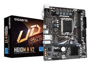 GIGABYTE H610M H V2 Mainboard - Unterstützt Intel Core Prozessoren 14th CPUs, 4+1+1 Hybrid Digital VRM, up to 5600MHz DD