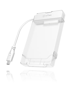 ICY BOX IB-AC703-C, USB 3.2 Gen 1 Type-C zu 2,5" SATA Festplatten (9,5 mm Höhe) Adapter Kabel mit Schutzbox, Zugriff LED