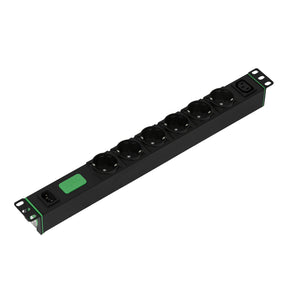 APC Easy Rack PDU, Basic, horizontal, 1-phasig, 2,3 kW, 230 V, 10 A, 6 x SCHUKO- und 1 x C13-Steckdosen, IEC60320 C14-Eingang