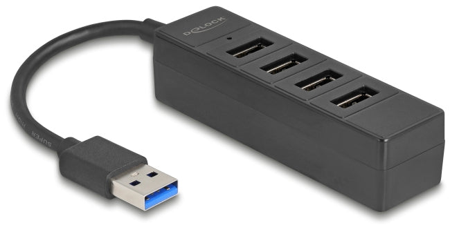 DeLOCK 64350 Schnittstellen-Hub USB 3.2 Gen 1 (3.1 Gen 1) Type-A 5000 Mbit/s Schwarz