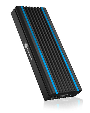 ICY BOX IB-1824ML-C31, Type-C® USB 3.2 Gen 2 zu PCIe NVMe M.2 2230/2242/2260/2280 SSD Gehäuse, Beleuchtung mit Farbwechs