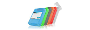ICY BOX IB-AC602b-6, 3,5" HDD Schutzbox, transparent, 6 Farben (weiß, grau, rot, grün, blau, orange)