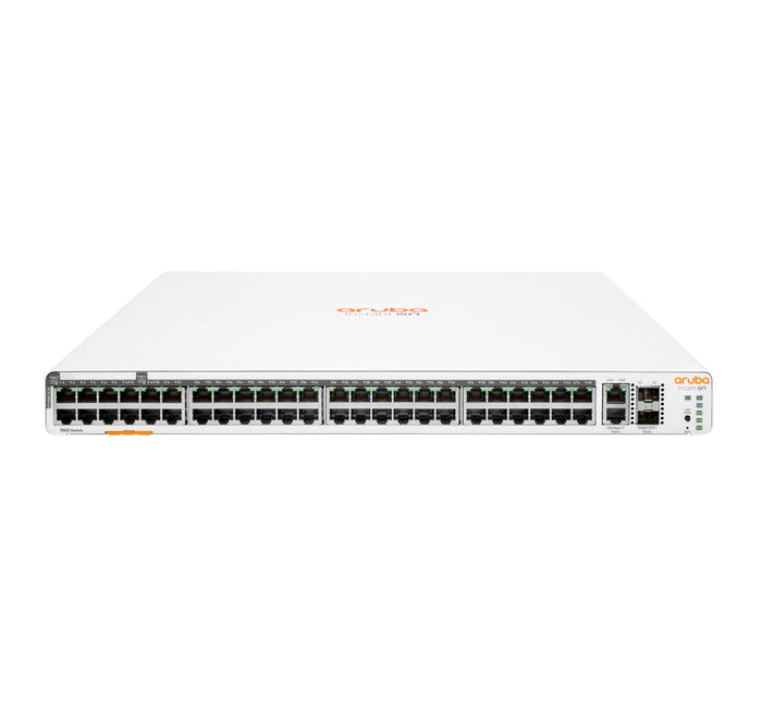 HPE Aruba Networking Instant On 1960 48G 40p Class4 8p Class6 PoE 2XGT 2SFP+ 600W Managed L2+ Gigabit Ethernet (10/100/1000) Power over Ethernet (PoE) 1U Weiß