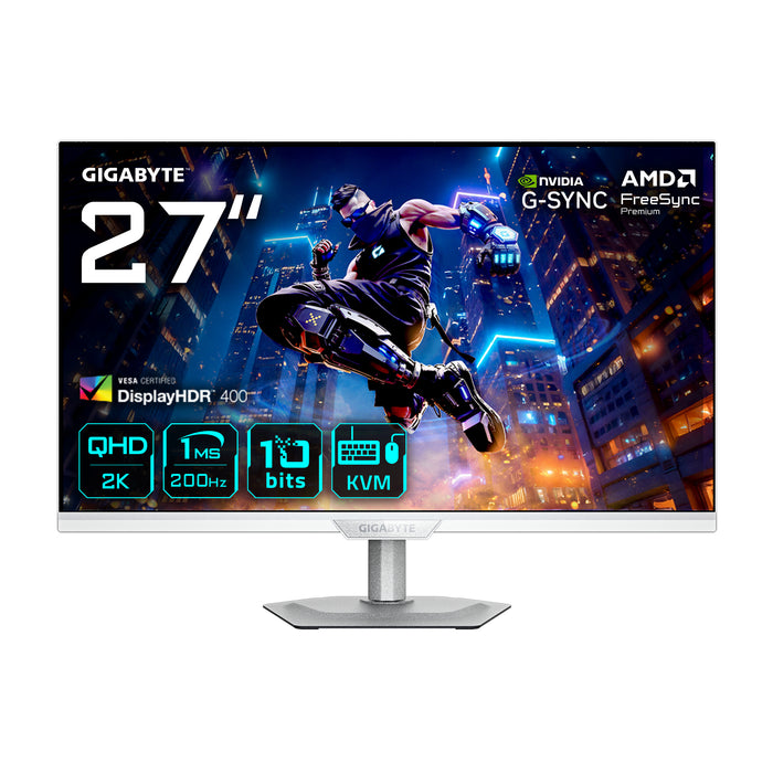 GIGABYTE M27Q2 QD ICE 27” QHD Gaming-Monitor - 2560 x 1440, 200Hz, 1ms, 350 cd/m², FreeSync Premium, Display HDR400, HDM