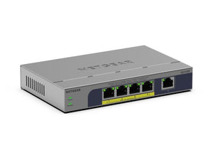 NETGEAR GS105P Unmanaged Gigabit Ethernet (10/100/1000) Power over Ethernet (PoE) Desktop-/Wandmontage Grau