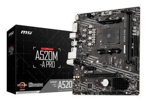 MSI A520M-A PRO Motherboard AMD A520 Sockel AM4 micro ATX