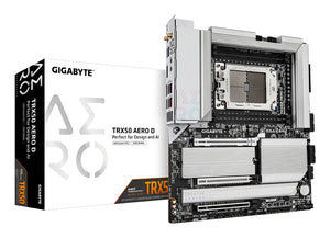 GIGABYTE TRX50 AERO D Mainboard - Unterstützt AMD Ryzen Threadripper 9000 Series CPUs, 16+8+4 Phases Digital VRM, up to 