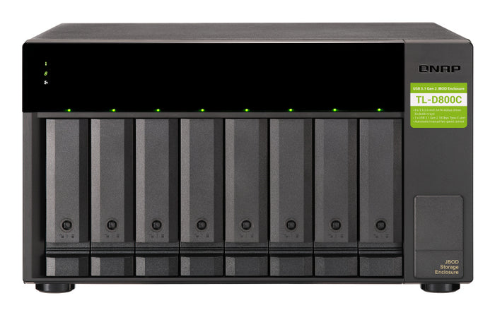 QNAP TL-D800C Speicherlaufwerksgehäuse HDD / SSD-Gehäuse Schwarz, Grau 2.5/3.5"