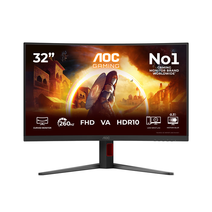 AOC G4 C32G4Z Computerbildschirm 80 cm (31.5") 1920 x 1080 Pixel Full HD LCD Schwarz, Rot