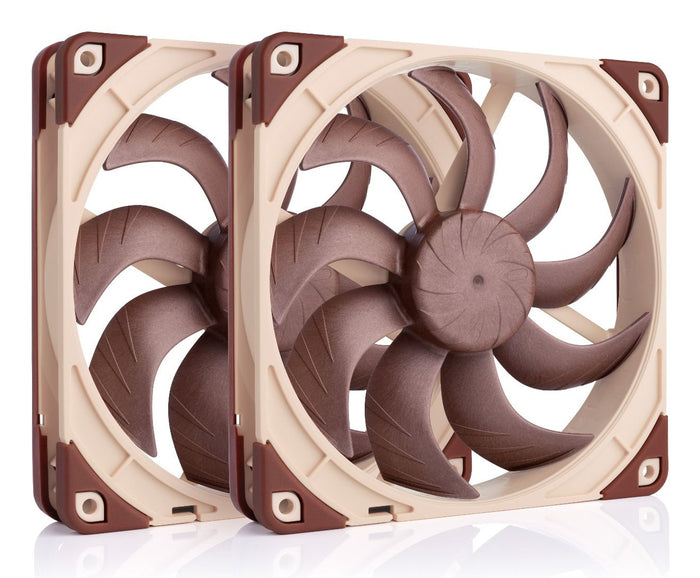 Noctua NF-A14X25 G2 PWM SX2-PP Computerkühlsystem Computergehäuse Ventilator 14 cm Beige 2 Stück(e)
