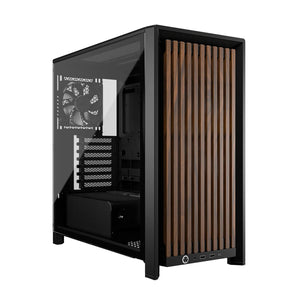 Corsair FRAME 4000D WOOD RS Midi Tower Schwarz, Holz