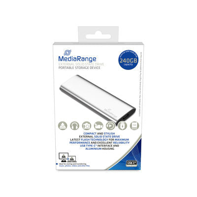 MediaRange MR1101 Externes Solid State Drive 240 GB USB Typ-C 3.2 Gen 2 (3.1 Gen 2) Silber