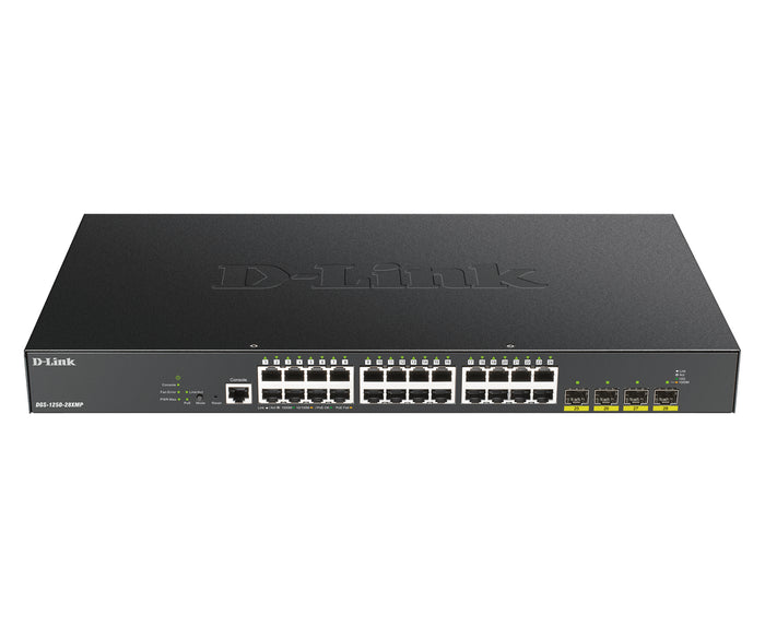 D-Link DGS-1250-28XMP Managed L3 Gigabit Ethernet (10/100/1000) Power over Ethernet (PoE) Schwarz